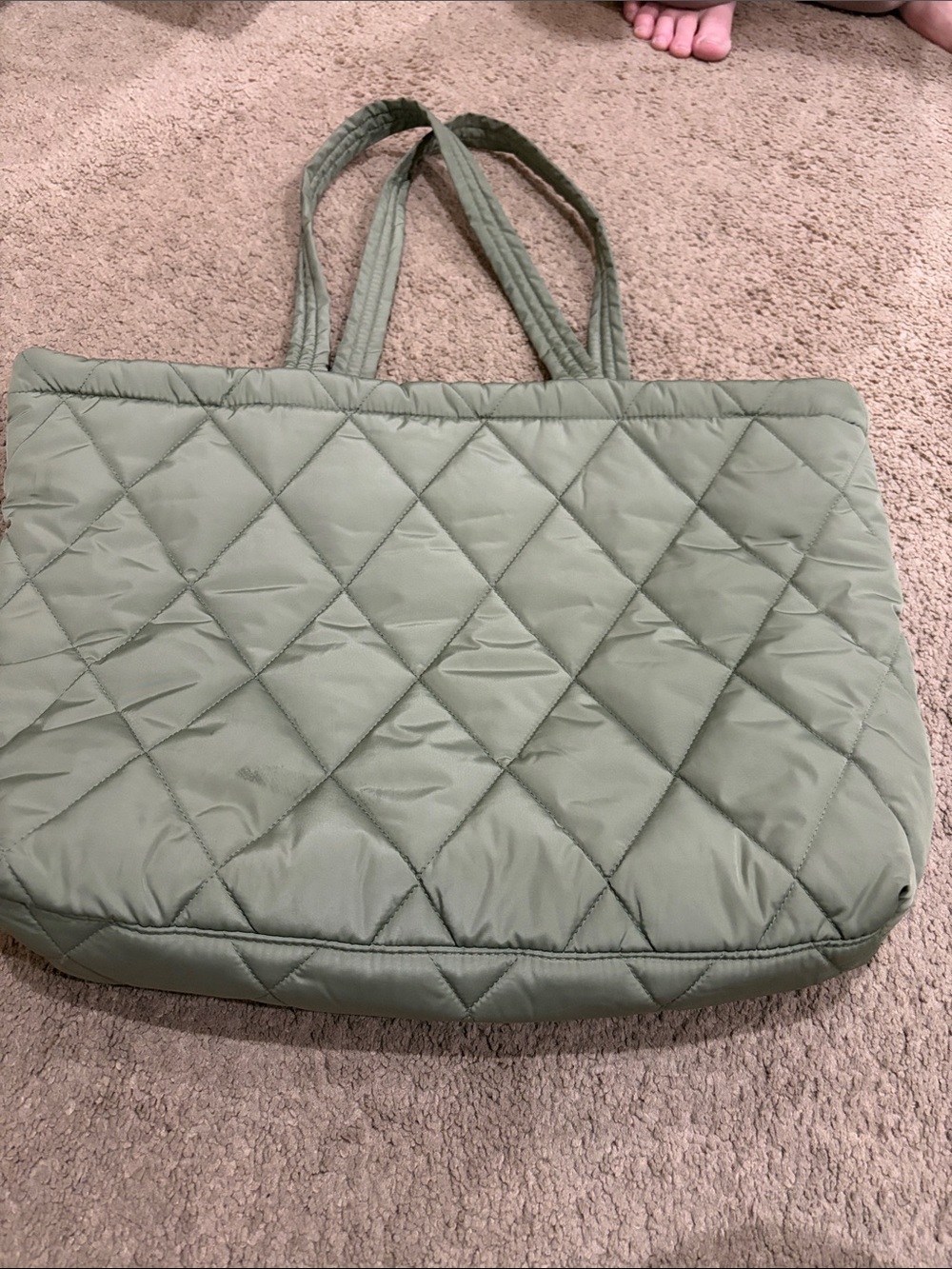 Vera Bradley Quilted Sage Green Tote